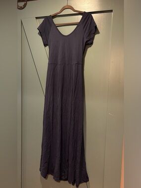 Pact Navy Blue Maxi Dress with partial open back - New, no tags